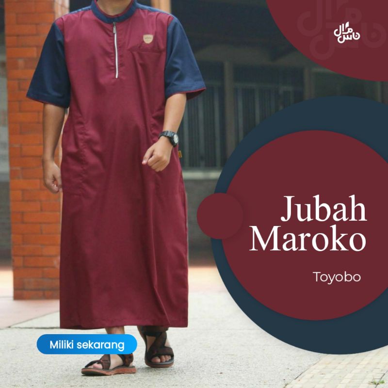 JUBAH PRIA MODEL MAROKO BAHAN TOYOBO