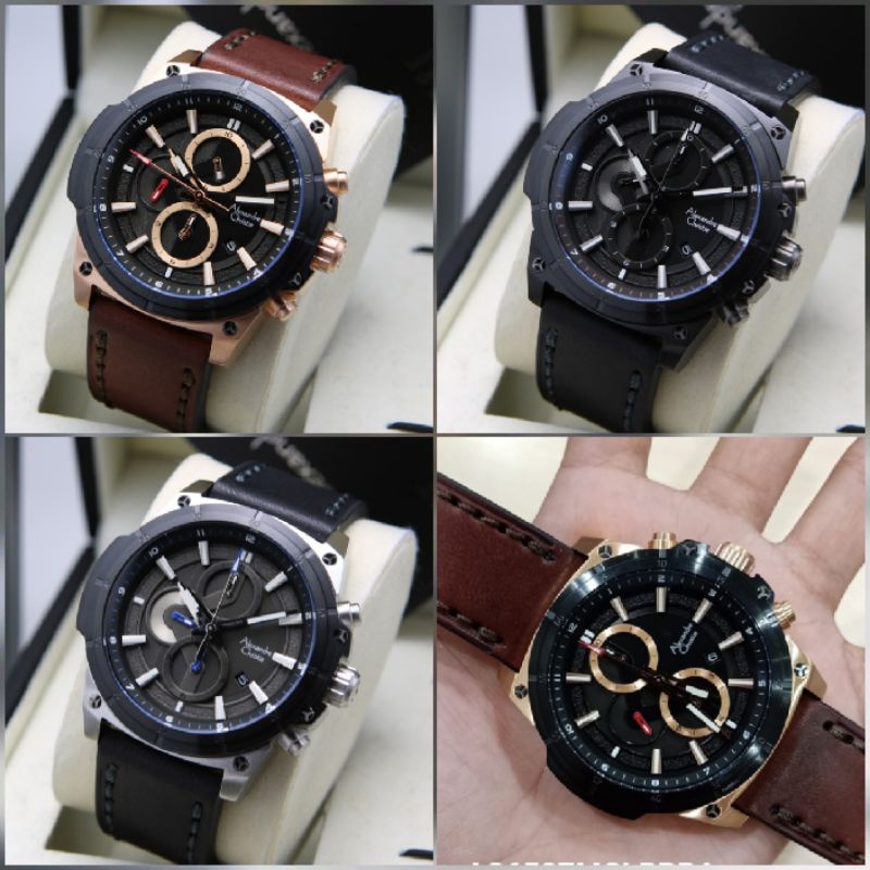 TERBARU - JAM TANGAN PRIA ALEXANDRE CHRISTIE AC 6587 / AC6587 LEATHER KULIT ORIGINAL