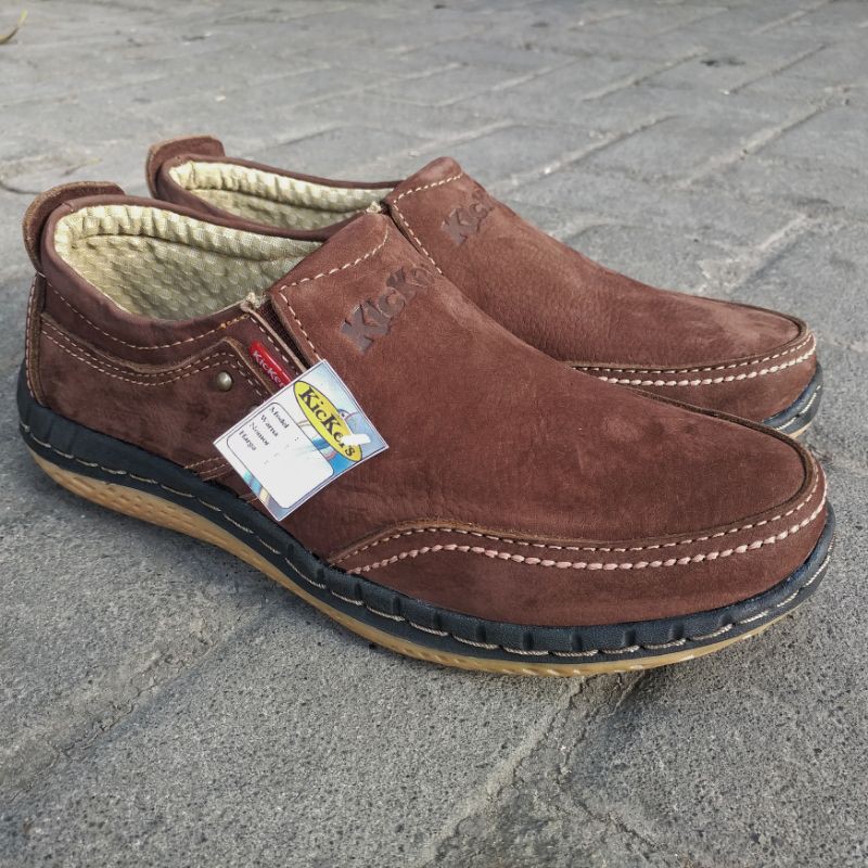 Kickers Sepatu Casual Kasual Pria Bahan Kulit Asli Harga Murah Model Slip On Kode KC.27