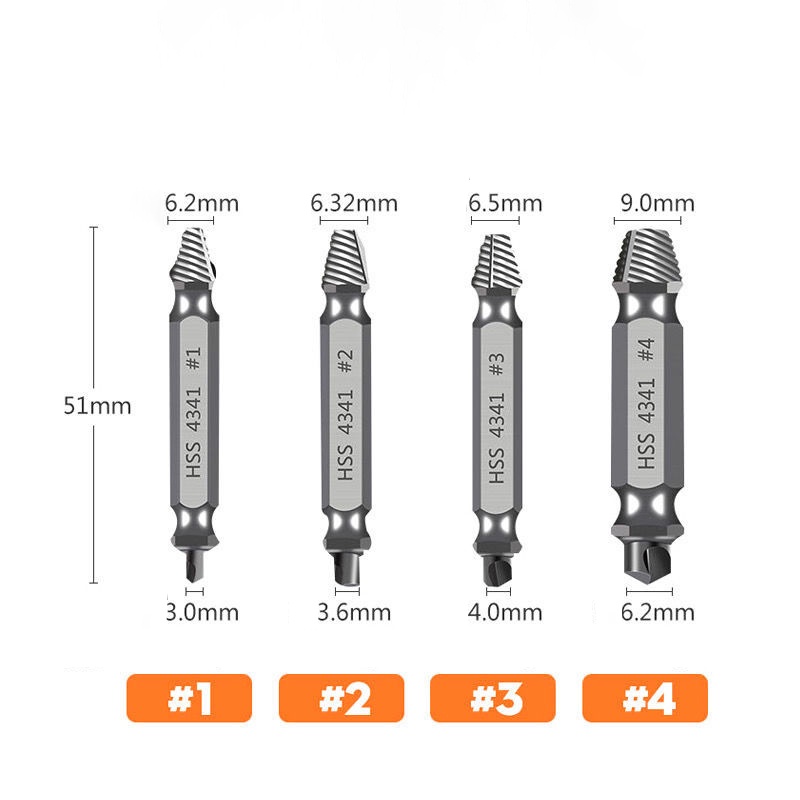 【COD+Pengiriman Cepat】YUN Alat Pembuka Baut Rusak Patah Dol / Screw Extractor Sekrup Remover Pencabut Skrup