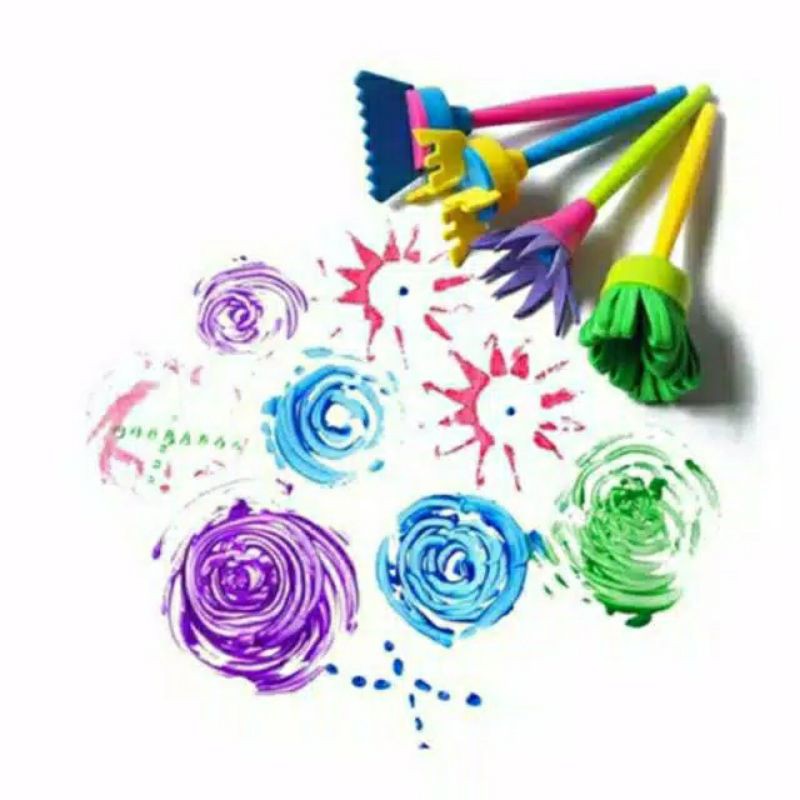 spons bunga kuas lukis anak