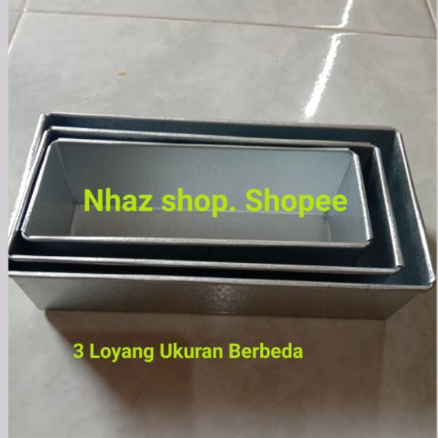 Loyang Roti Tawar/Loyang Bolu  Brownis Kukus 3 PCS