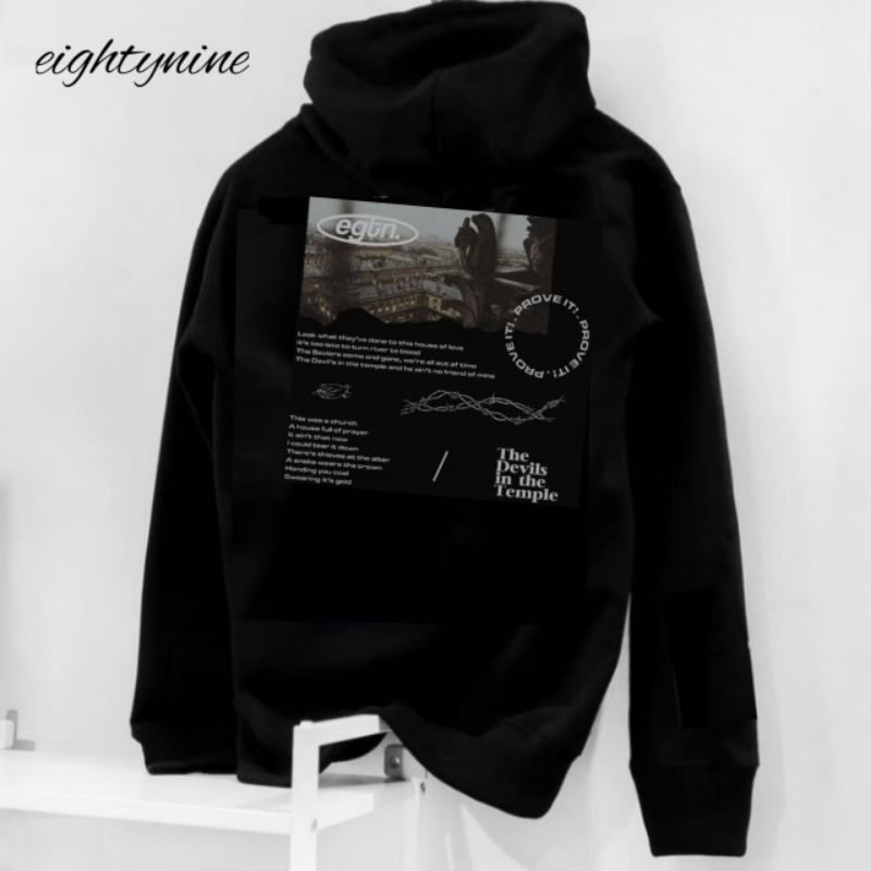 Sweater Hoodie Eighty Nine Unisex Color Black Premium