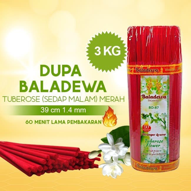 Dupa/ Hio Wangi Harum Baladewa 39 cm 3 Kg 1.4 mm Tuberose merah