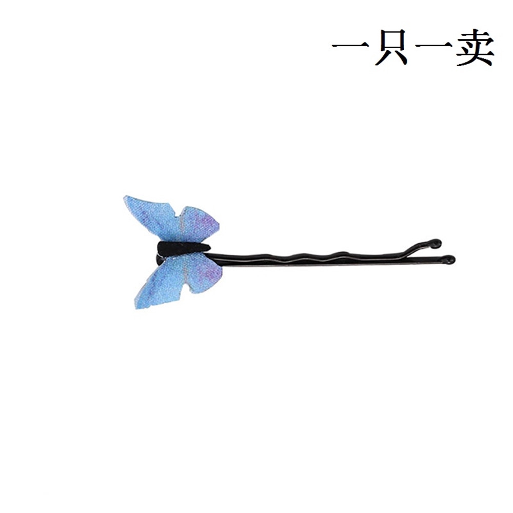 1PC Women Cute Hair Clip Blue Butterfly Hairpin Girl Simple Hair Accessories