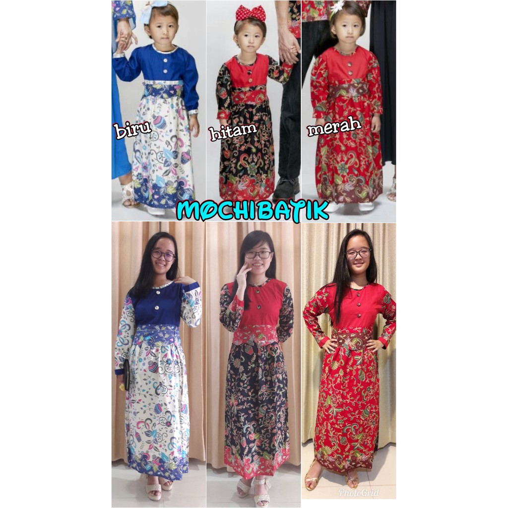 MOCHIBATIK GAMIS/DRESS MUSLIM BATIK ANAK PEREMPUAN AZIZAH GENTONG