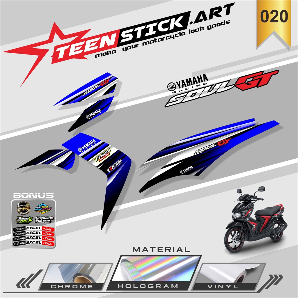 STRIPING MIO SOUL GT 115- STRIPING VARIASI HOLOGRAM YAMAHA MIO SOUL GT 115 TERBARU TN 020