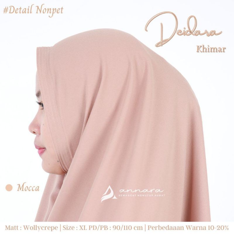 Size XL || Khimar Nonpad | Khimar wollycrepe | Deidara hijab instan Annara Size XL