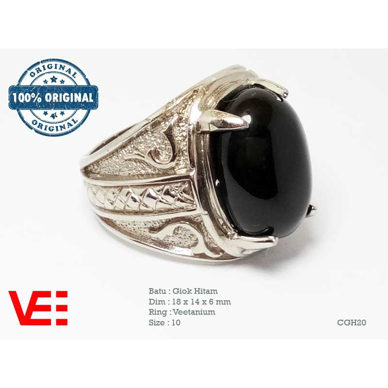 VeE Cincin Pria Batu Giok Hitam - Batu Akik CGH20