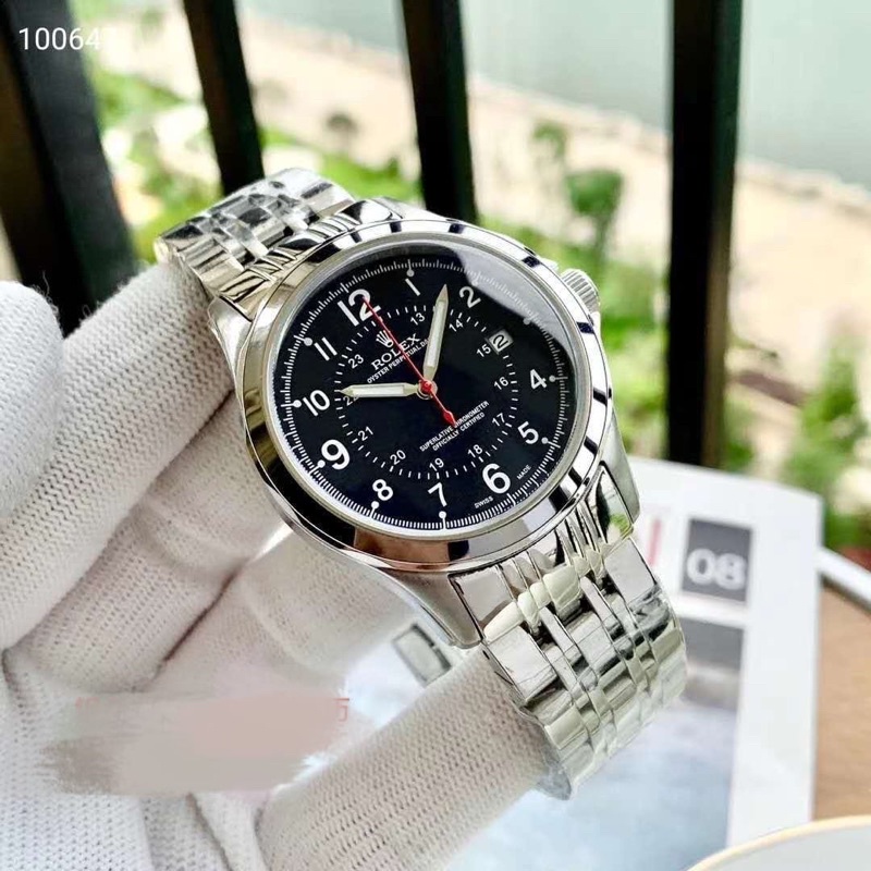 Jam Tangan Pria/Wanita Rolex Angka Waterproof AntiAir Tali Rantai