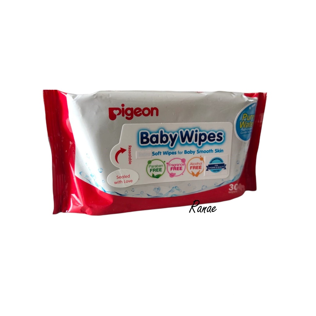 Pigeon Baby Wipes Pure Water Wet Tissue Basah 30 s