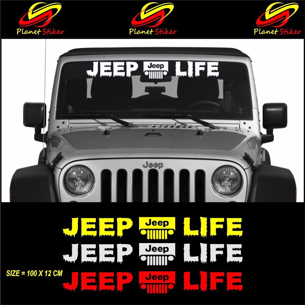 Stiker Cutting Stiker Kaca Mobil Jeep Life Katana Feroza Escudo