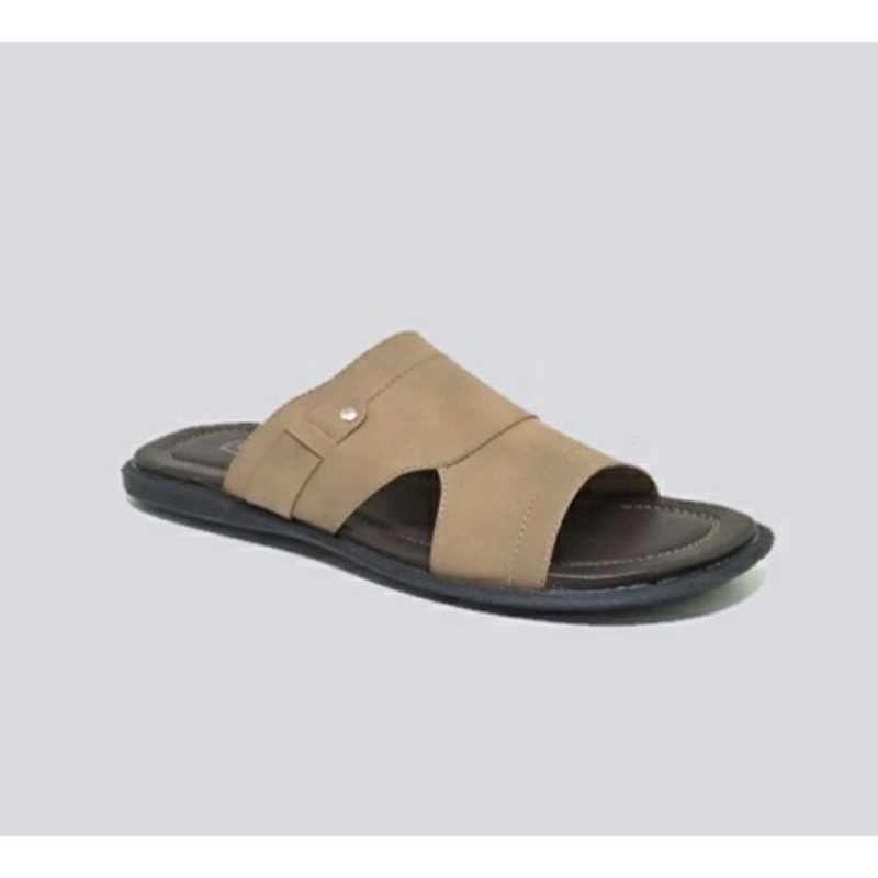 Sandal Slide Kulit Big Size 44-45-46-47 Sendaj JUMBO Bule IMPOR Kaki Gemuk Lebar Original, 47