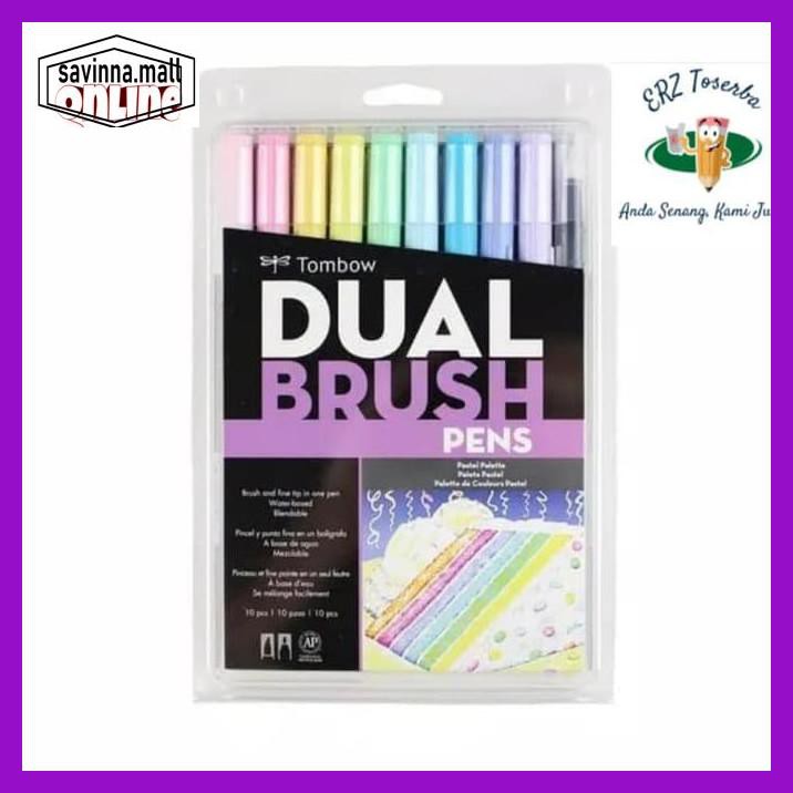 

U0Uo879- Tombow Abt Dual Brush Pen Color Set 10 Pastel Palette, Brushpen Y7Ry688-