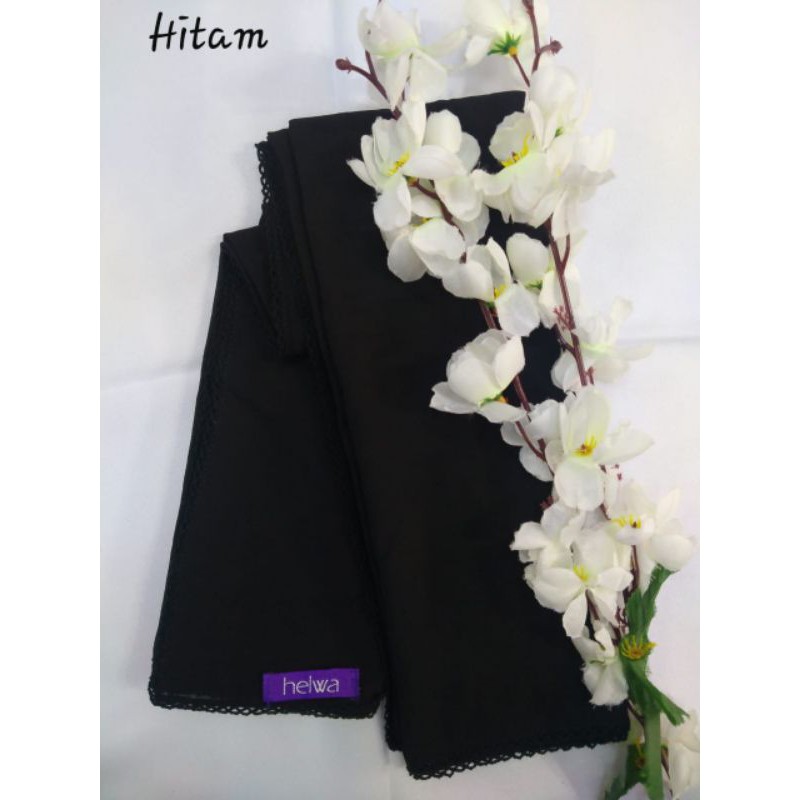 PASMINA BUTIK/PICOT part 2/ pashmina crocet-Hitam