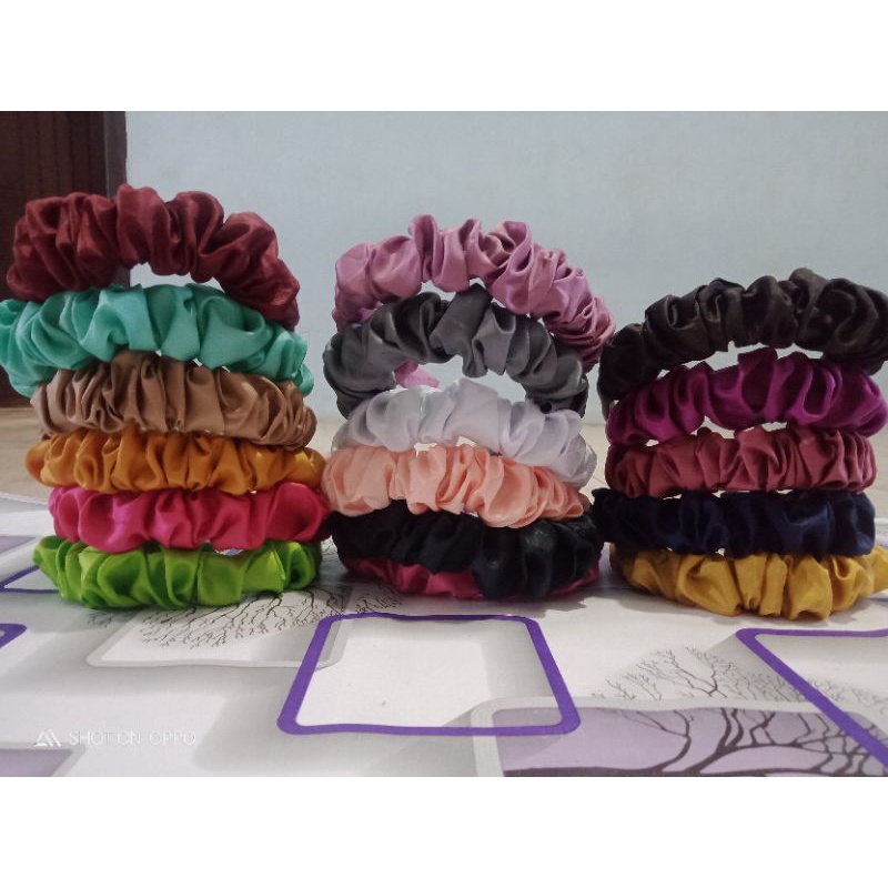 Bando scrunchie kerut gaya korea ( 1lusin ) /12pcs bando