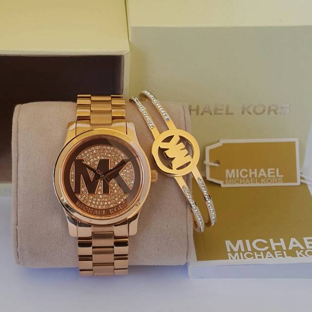 Jam Tangan Wanita Merk MK 5853 ORI BM Plus GELANG MK Dan Box ORIGINAL
