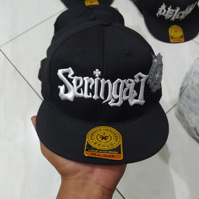 Topi Snapback metal distro pria Bordir Seringai