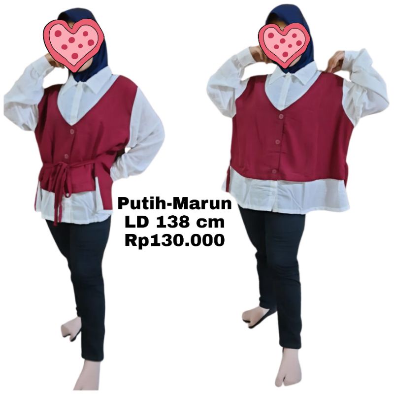 SUPER JUMBO KEMEJA BLOUSE KOMBI COMBI LD 140 130