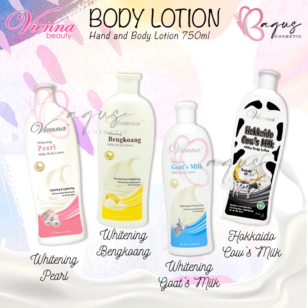 ⭐ BAGUS ⭐ VIENNA BODY LOTION 750ml | Hand &amp; Body Lotion Pearl / Bengkoang