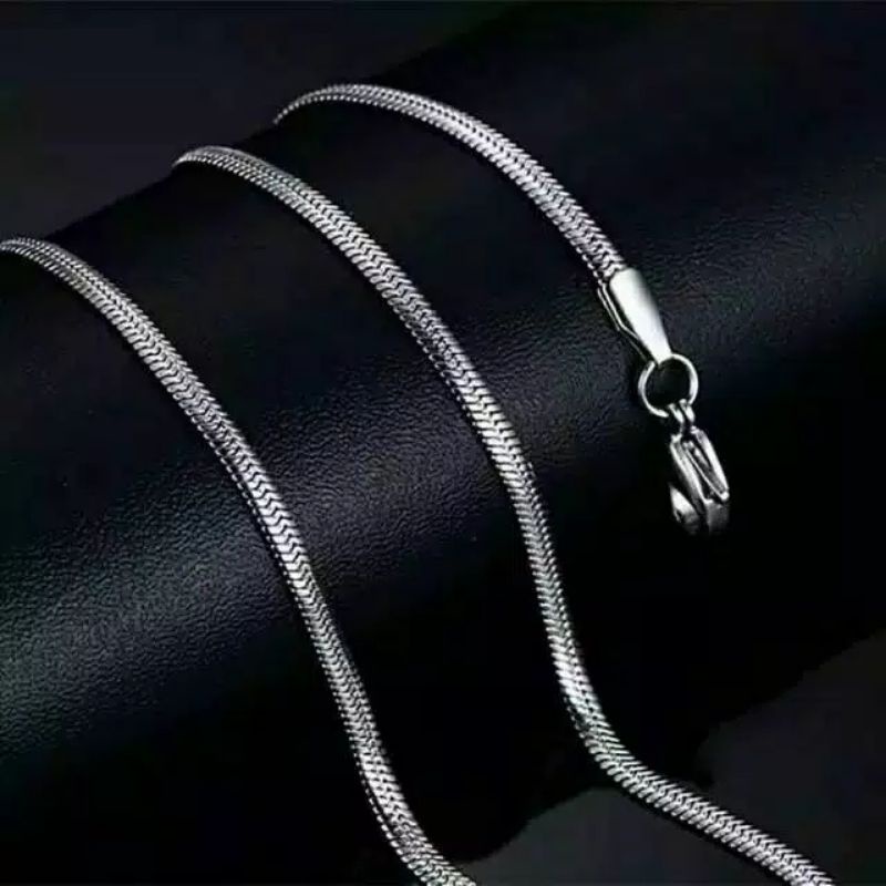 KALUNG TITANIUM PRIA WANITA Cool PIPIH silver Grade A anti luntur and anti karat