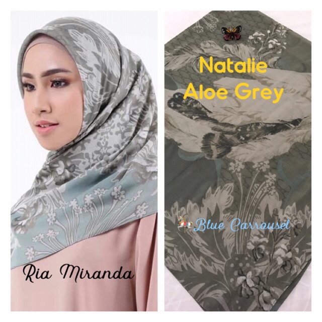 Ria Miranda Voal Scarf Natalie Aloe Grey SALE