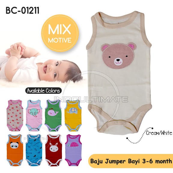 Baju Bayi kaos singlet jumsuit kutungan jumper bayi unisex BY BC-01211