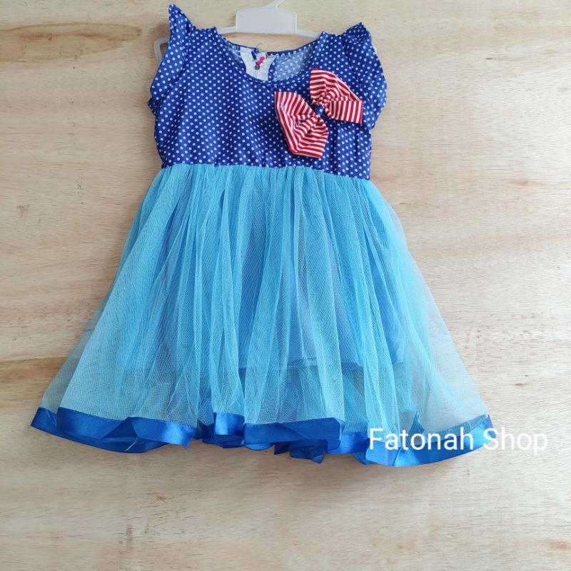 Dress Anak 1 2 tahun Gaun anak cewek tutu polka baju anak perempuan ( Dress AYUMITA  )