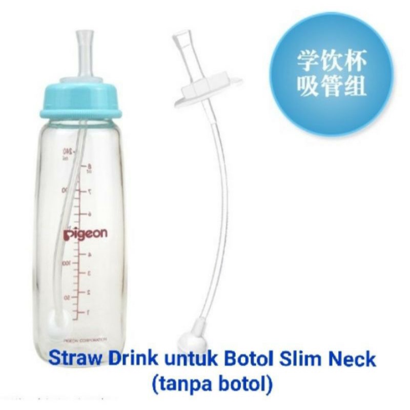 Silicone straw drink untuk botol slim neck gratis sikat sedotan