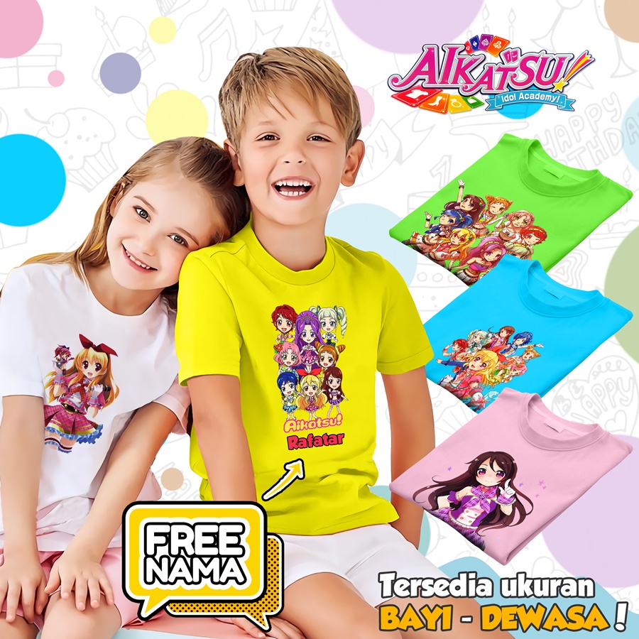 Baju Kaos COUPLE  ANAK DAN DEWASA AIKATSU GOJEK YES