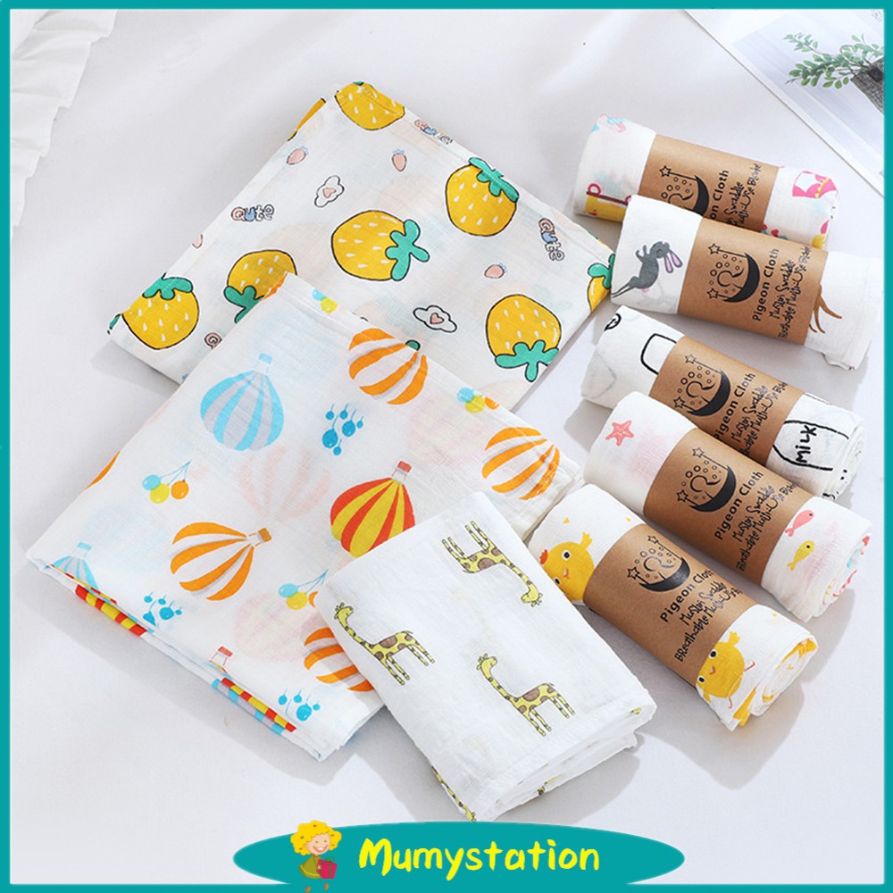 Mumystation kain bedong bayi/Selimut Bayi/katun swaddle muslin bayi(110*110 CM)