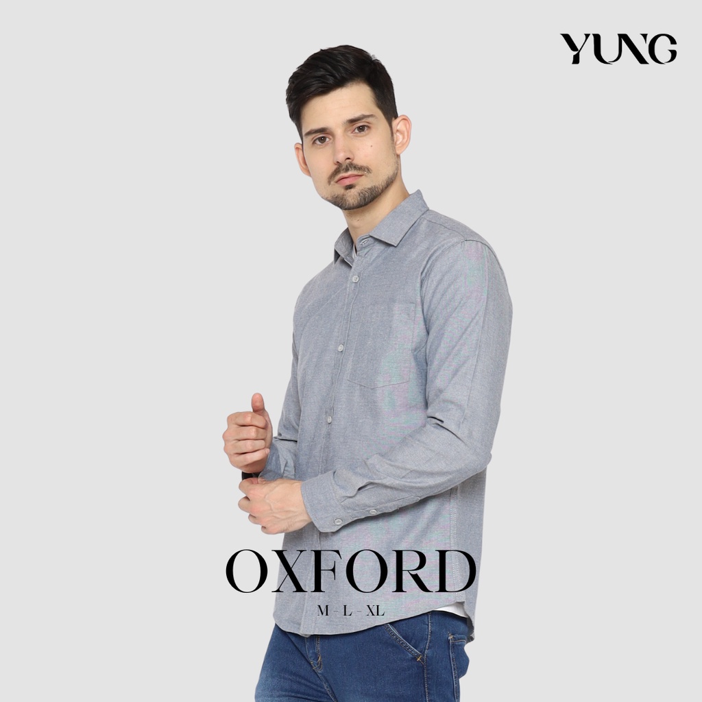 YUNG Kemeja Kerja Pria Slimfit Oxford