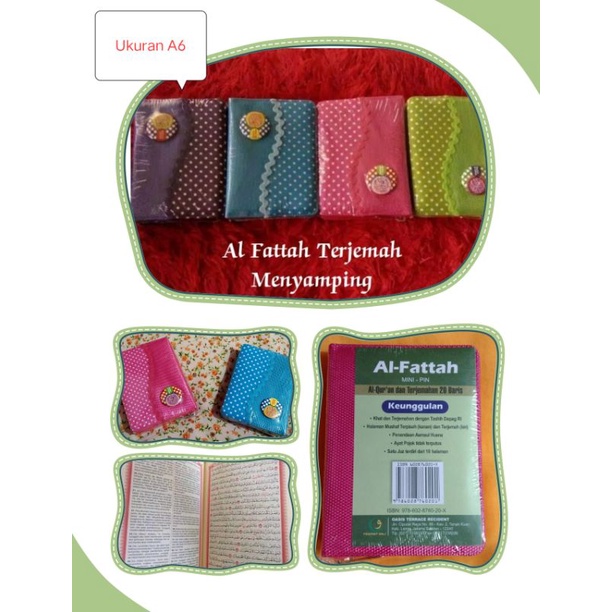 AlQuran Terjemahan Cover Resleting Al Fattah Quran Kecil Terjemah Menyamping