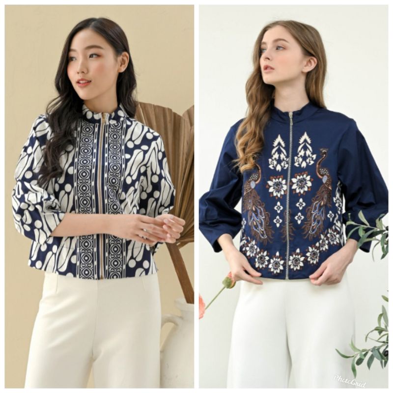 Size Jumbo : Jaket Bomber Batik / Jaket Batik Wanita /Outer Batik-7