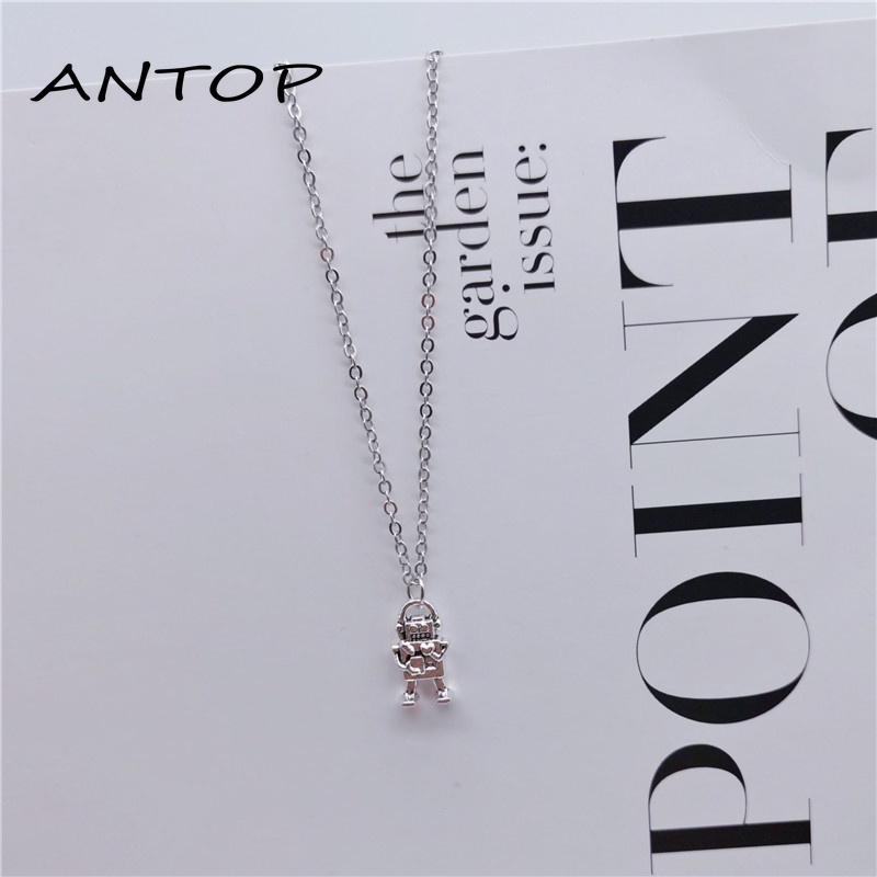 Kalung Liontin Robot Mini Gaya Retro Hip Hop Untuk Unisex ANTOP