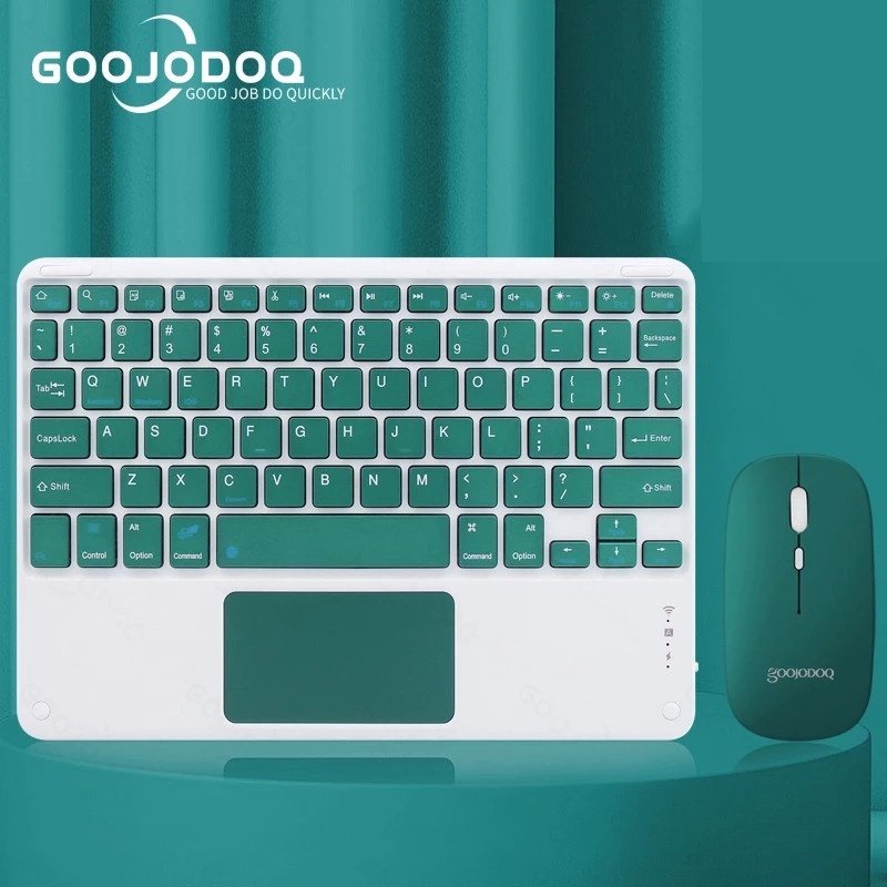 Goojodoq Keyboard Mouse Set Wireless Bluetooth Touchpad Untuk Tablet