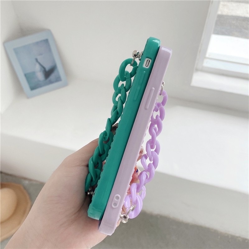 Soft Case Heart Frame Chain Colorful Glossy Case iPhone 7 7+ 8 8+ X XR XS 11 12 PRO MAX