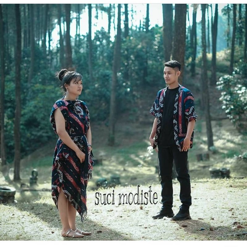 couple baju tenun-kimono full tenun-dress tenun etnik-baju tenun wanita-pakaian prewedding-dress wan