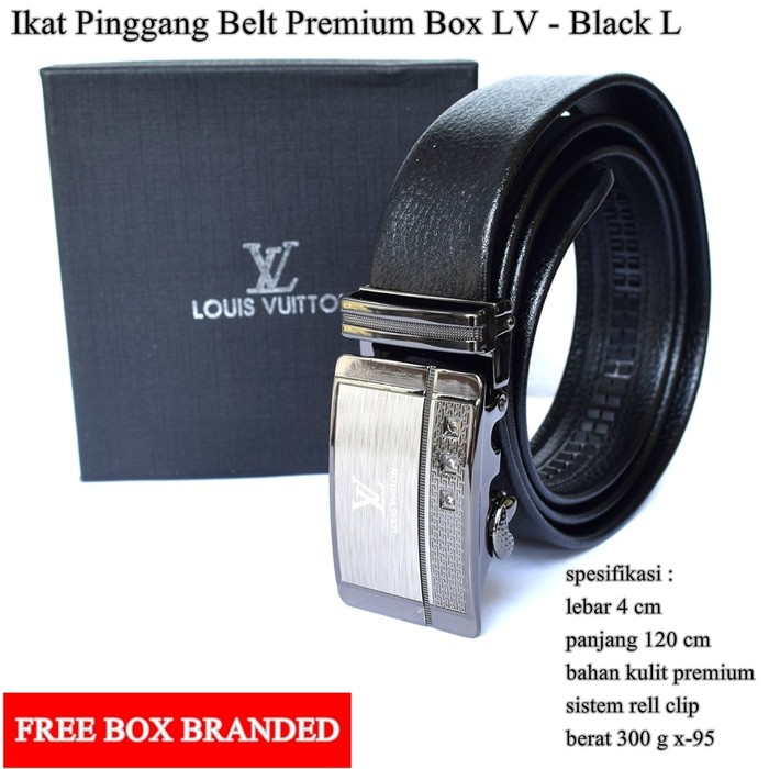 Gesper Ikat Pinggang Sabuk pria LV Premium Hitam