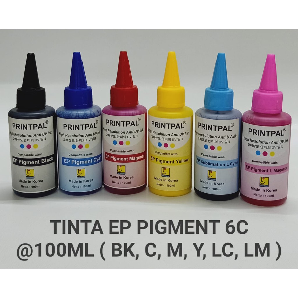 Tinta EP Pigment merk PRINTPAL 100 ML (B,C,M,Y,LC,LM)