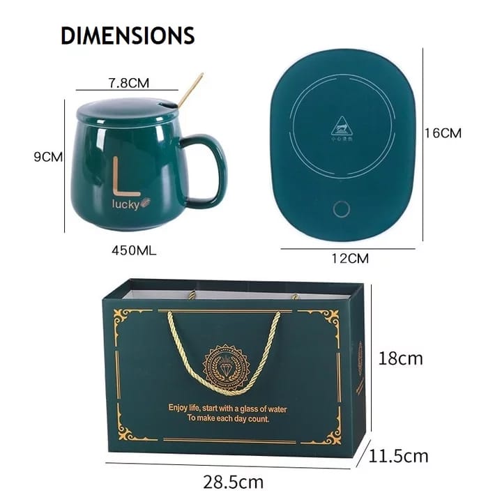 Mug Alat Pemanas /Gelas set keramik lengkap dengan alat pemanas cangkir set keramik untuk hadiah kado box eksklusif/Gelas Set Keramik Cangkir set Lengkap Dengan Alat Pemanas / Mug Cangkir Elektrik Set Keramik Pemanas 55 Derajat Penghangat Kopi