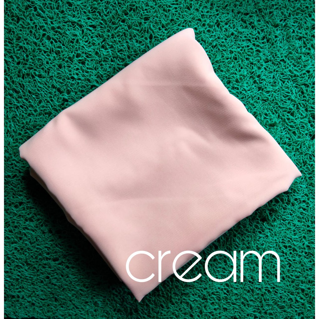 WOLFIS HIJAB JILBAB SEGI EMPAT SYARI 130X130 BAHAN WOLFIS GRADE A PREMIUM 58 Gramasi PART  II 354-CREAM