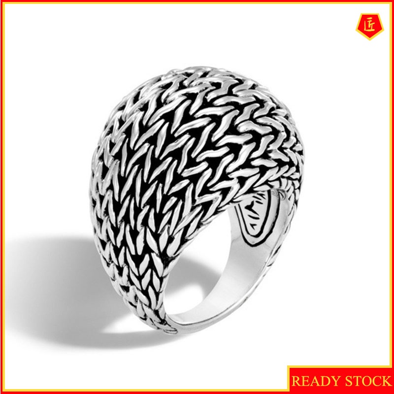 [Ready Stock]Creative New Retro Silver Bird's Nest Ring Unique Punk Style