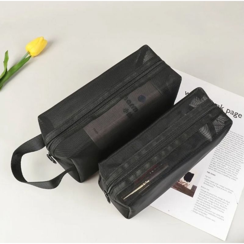 Tas Perlengkapan Mandi, Kantong Rias, Tas Kosmetik, Organizer Perjalanan, Paket Mesh