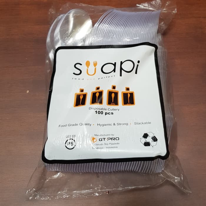 Sendok Plastik Suapi Bening @100 pcs / Sendok Makan