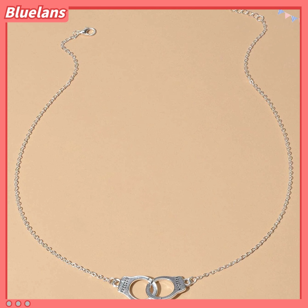 Kalung Rantai Desain Borgol O Unik Infinity Interlocking Circle Collar Bahan Stainless Steel Untuk Wanita