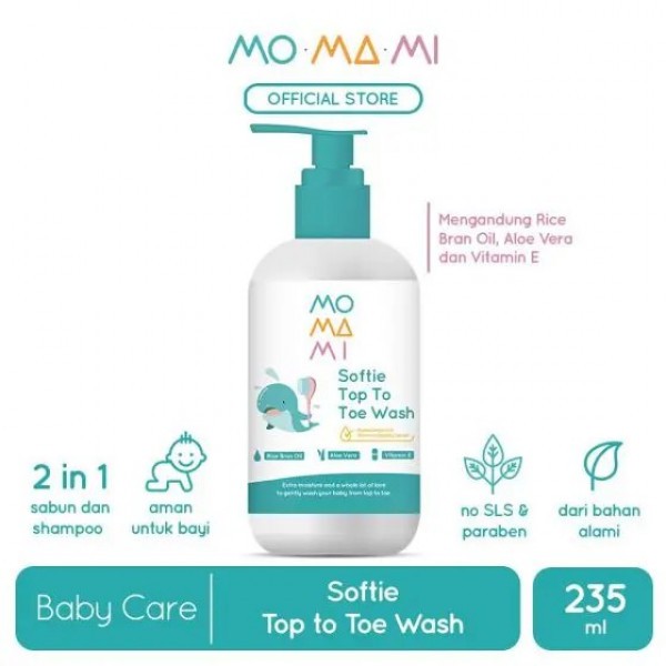 Sabun Shampo Bayi Momami Baby Softie Top to Toe Wash 235ml