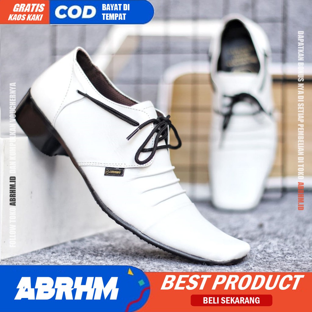 ABRHM x RAMPLE Sepatu Pantofel Kulit Asli Formal Kerja Kantor Pria Cowok