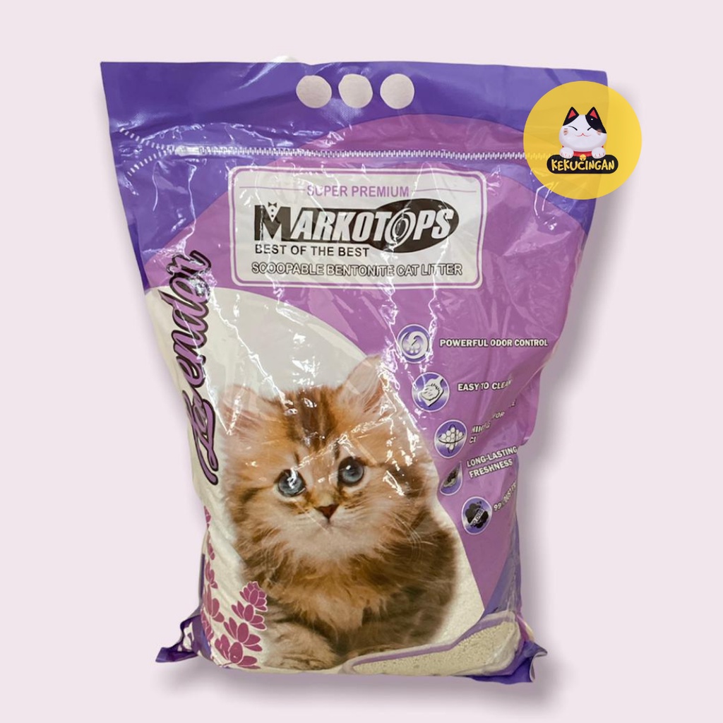 Pasir Kucing MARKOTOPS Pasir Gumpal Wangi Bentonite Cat Litter 5,5L