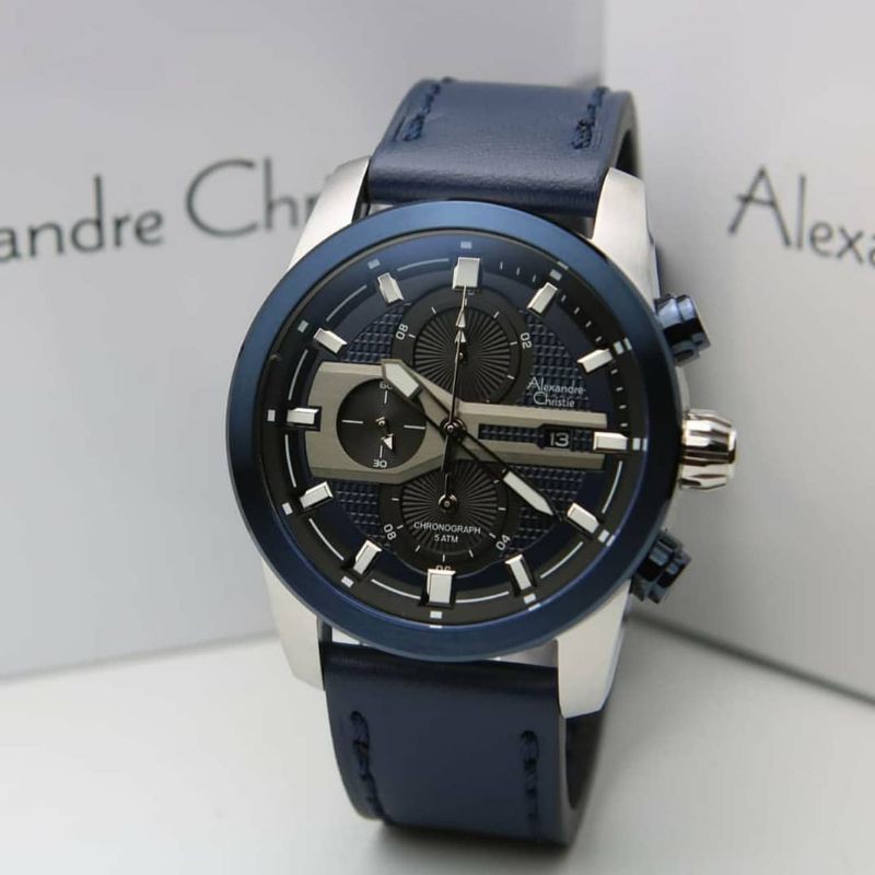 Jam Tangan Alexander Christie Pria Blue Silver ac6562